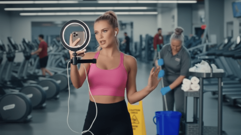 Influencer Mocks Gym Cleaner… Then Learns Who She Really Is