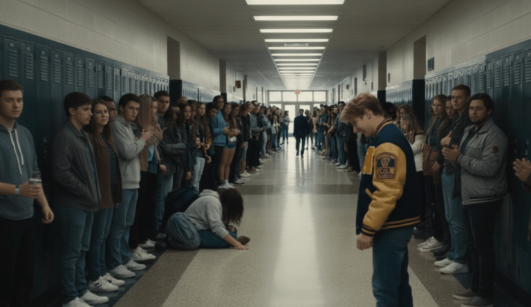 Girl’s Father Arrives From Cemetery — Bully’s Reaction Is Priceless