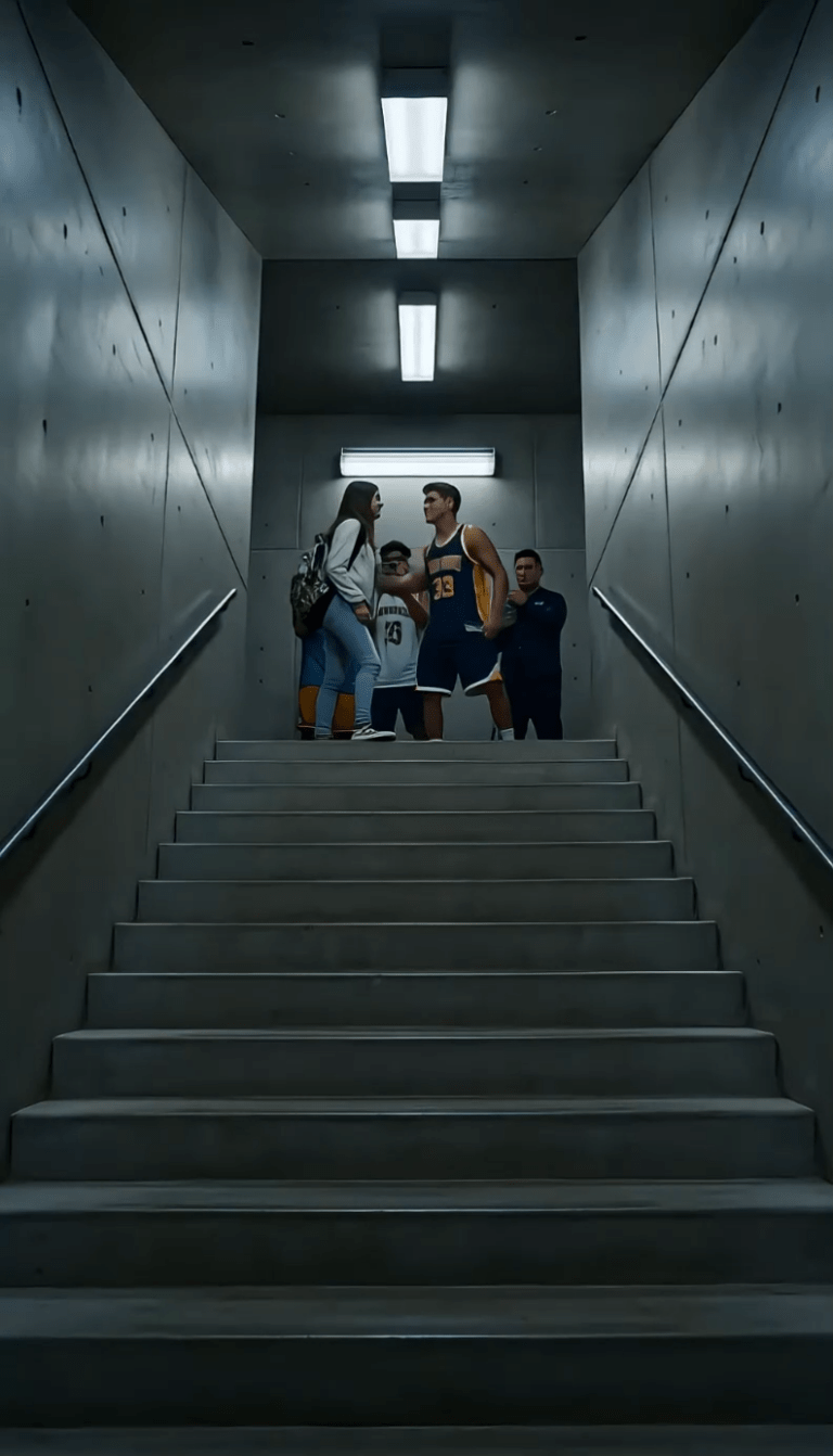 Senior Pushes Girl Down Stairs—The Janitor’s Real Identity Changes Everything